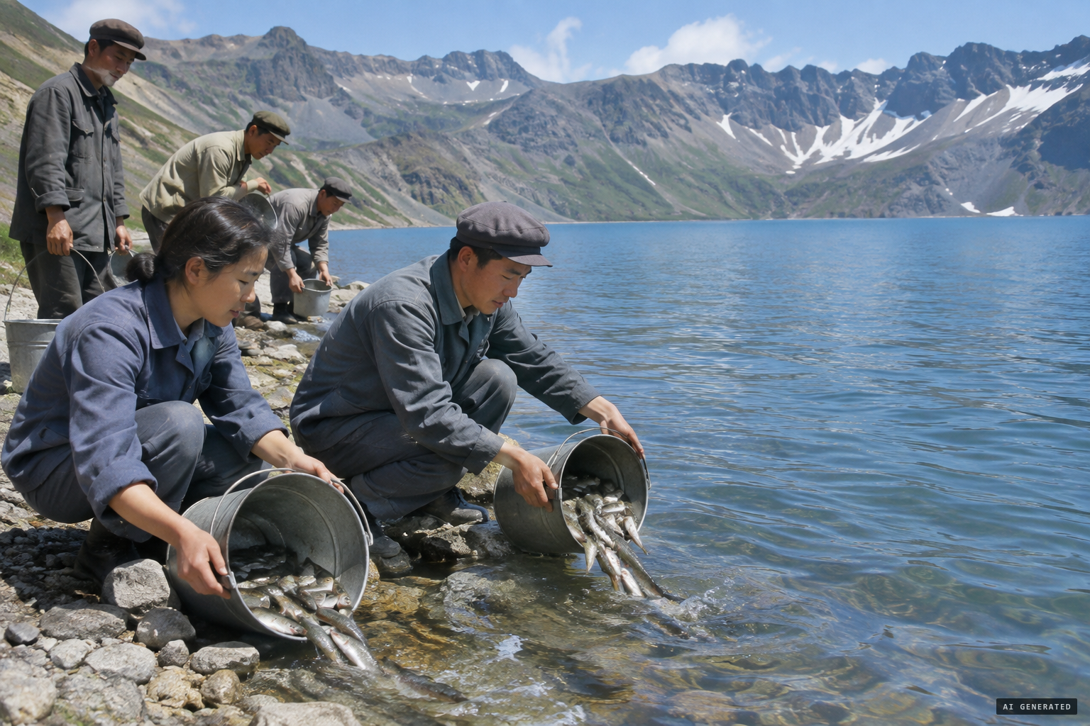 Trout stocked in the lake around 1960