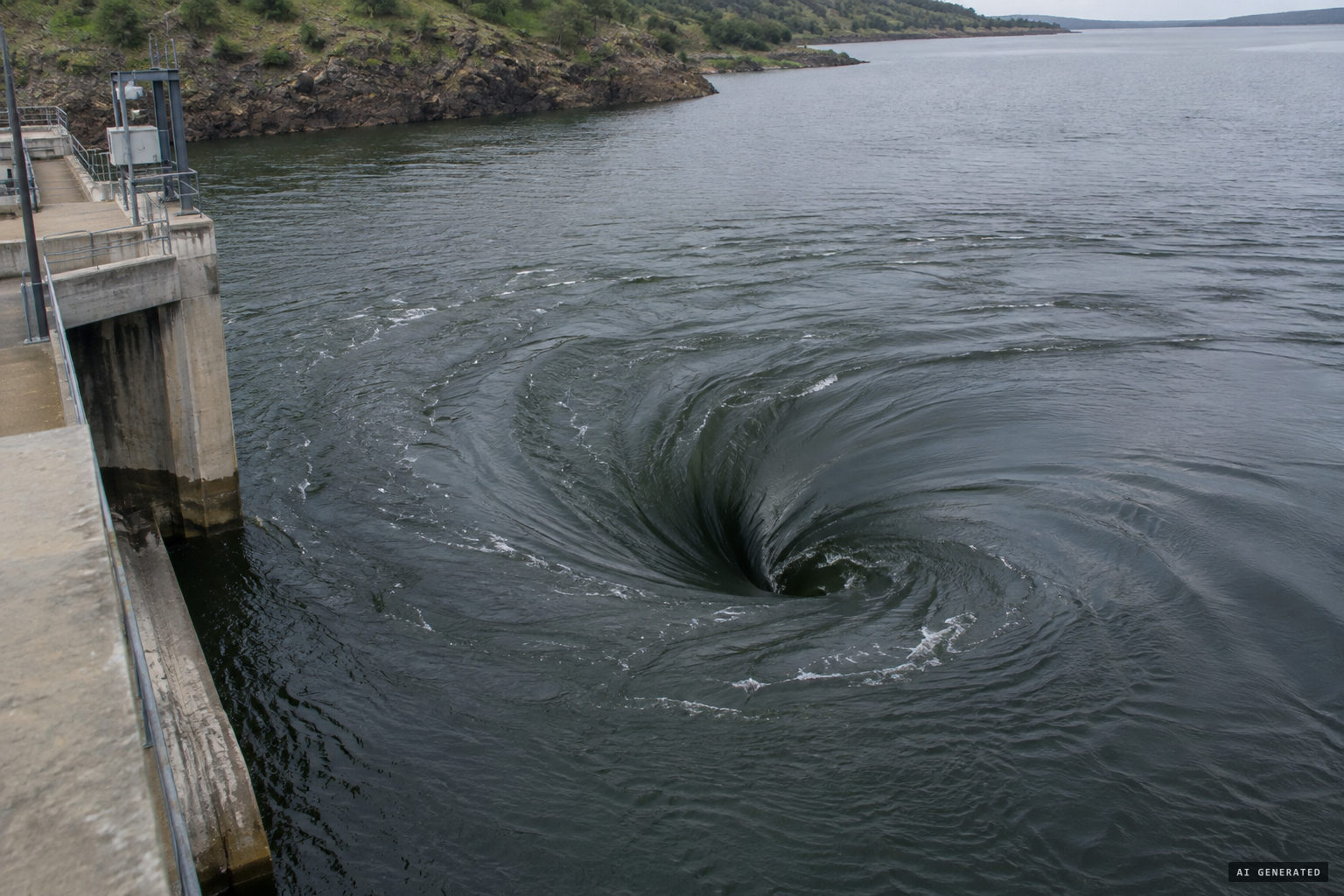 Nkomo's suggestion: a suction hole where the water swirls violently