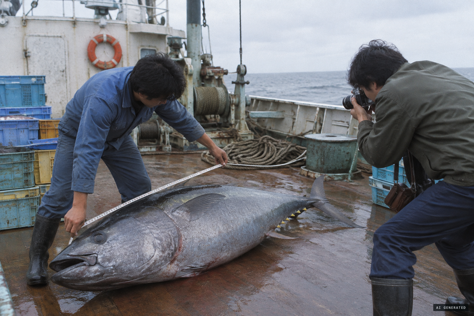 Yano measures the carcass and takes five photographs